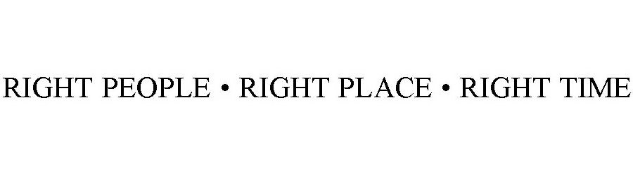  RIGHT PEOPLE Â· RIGHT PLACE Â· RIGHT TIME