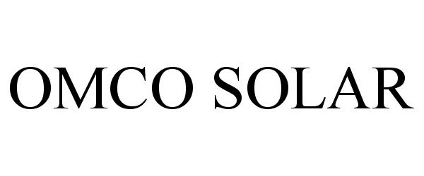 Trademark Logo OMCO SOLAR