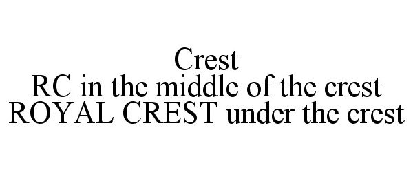  CREST RC IN THE MIDDLE OF THE CREST ROYAL CREST UNDER THE CREST