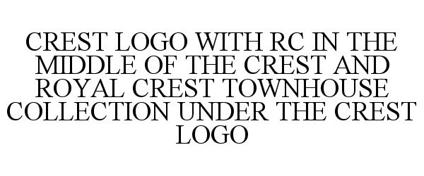  CREST LOGO WITH RC IN THE MIDDLE OF THE CREST AND ROYAL CREST TOWNHOUSE COLLECTION UNDER THE CREST LOGO