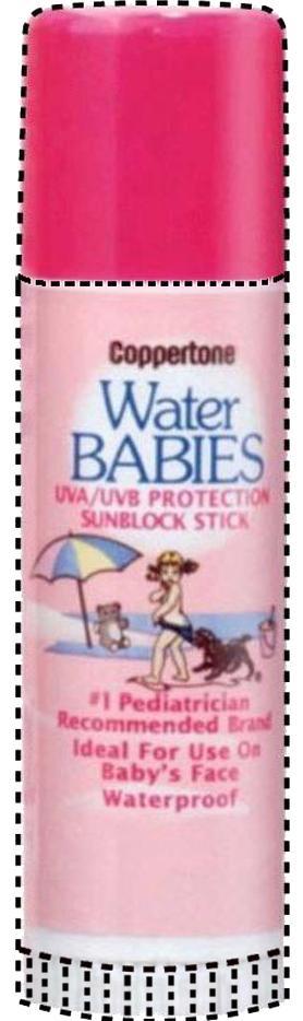  COPPERTONE WATER BABIES UVA/UVB PROTECTION SUNBLOCK STICK #1 PEDIATRICIAN RECOMMENDED BRAND IDEAL FOR USE ON BABY'S FACE WATERPR
