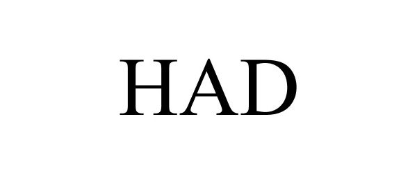 Trademark Logo HAD