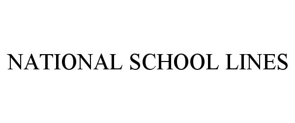  NATIONAL SCHOOL LINES