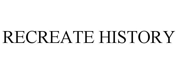 Trademark Logo RECREATE HISTORY