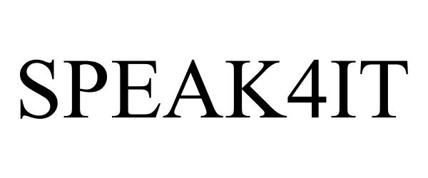 Trademark Logo SPEAK4IT