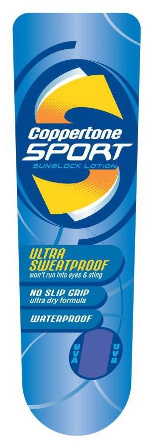  S COPPERTONE SPORT SUNBLOCK LOTION ULTRA SWEATPROOF WON'T RUN INTO EYES &amp; STING NO SLIP GRIP ULTRA DRY FORMULA WATERPROOF UV