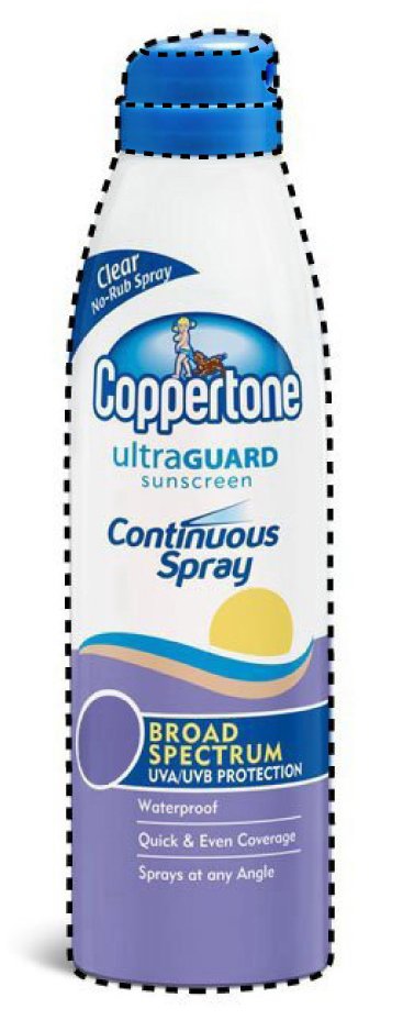COPPERTONE ULTRAGUARD SUNSCREEN CONTINUOUS SPRAY CLEAR NO-RUB SPRAY BROAD SPECTRUM UVA/UVB PROTECTION WATERPROOF QUICK &amp; EVE