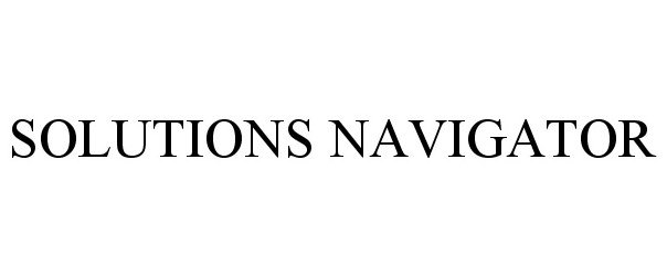 Trademark Logo SOLUTIONS NAVIGATOR