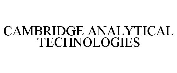  CAMBRIDGE ANALYTICAL TECHNOLOGIES