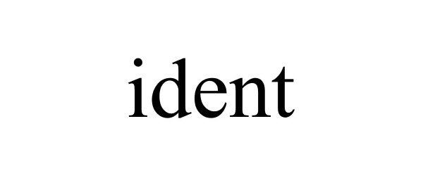 Trademark Logo IDENT
