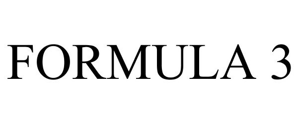 Trademark Logo FORMULA 3