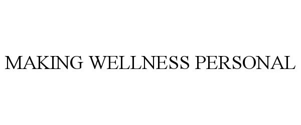 Trademark Logo MAKING WELLNESS PERSONAL