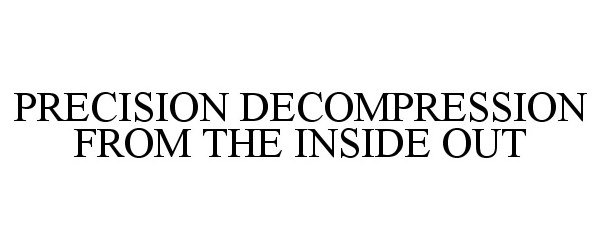 Trademark Logo PRECISION DECOMPRESSION FROM THE INSIDE OUT