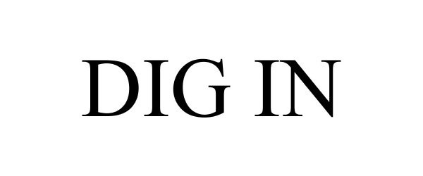 Trademark Logo DIG IN