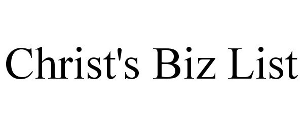  CHRIST'S BIZ LIST