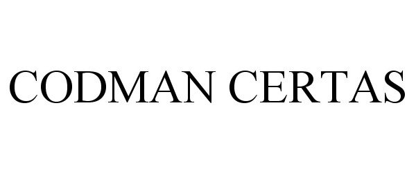 Trademark Logo CODMAN CERTAS