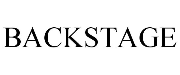 Trademark Logo BACKSTAGE
