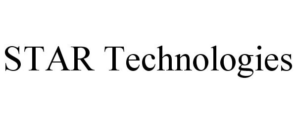 Trademark Logo STAR TECHNOLOGIES