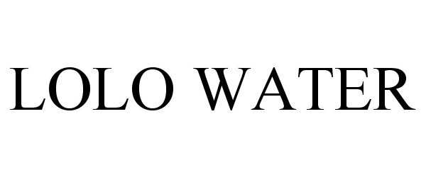 Trademark Logo LOLO WATER