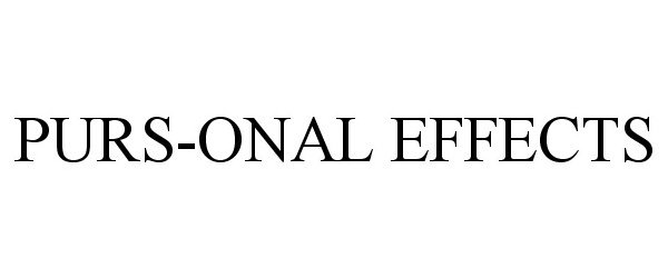 Trademark Logo PURS-ONAL EFFECTS