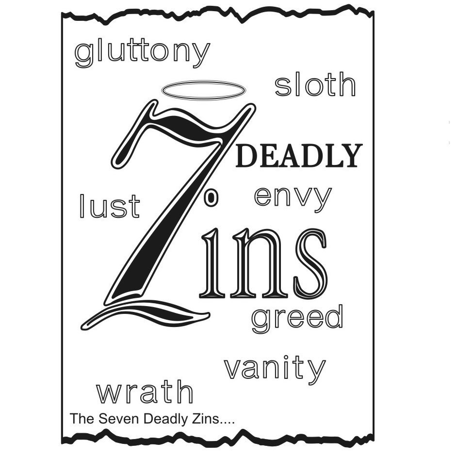  7 DEADLY ZINS GLUTTONY SLOTH LUST ENY GREED VANITY WRATH