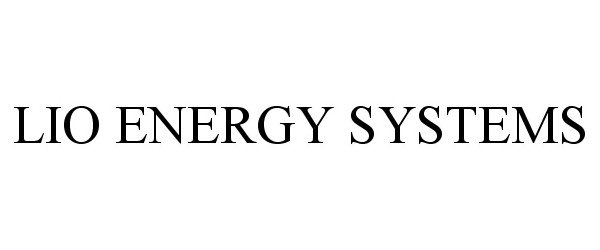  LIO ENERGY SYSTEMS