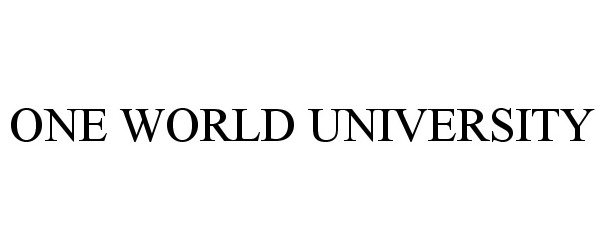 Trademark Logo ONE WORLD UNIVERSITY