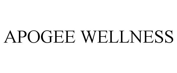 Trademark Logo APOGEE WELLNESS