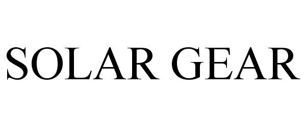 Trademark Logo SOLAR GEAR