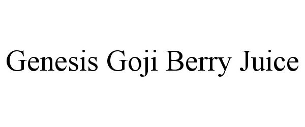 Trademark Logo GENESIS GOJI BERRY JUICE