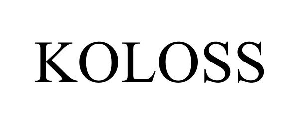 Trademark Logo KOLOSS