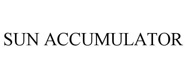 Trademark Logo SUN ACCUMULATOR