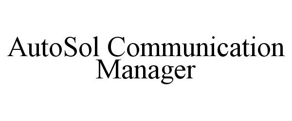  AUTOSOL COMMUNICATION MANAGER