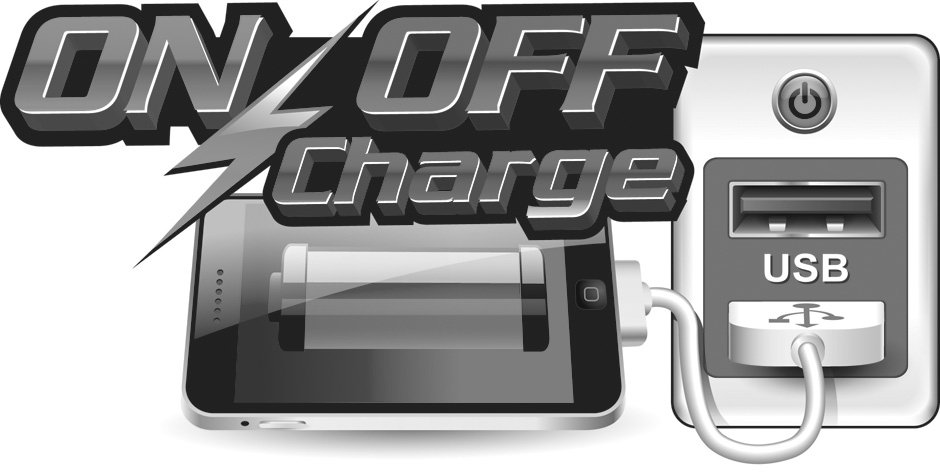  ON, OFF, CHARGE, USB