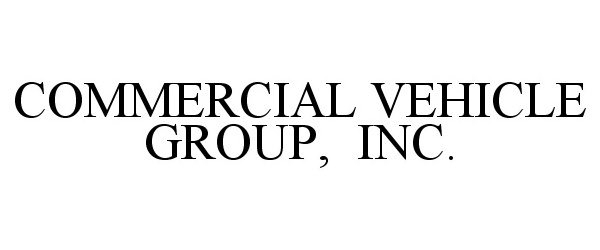  COMMERCIAL VEHICLE GROUP, INC.