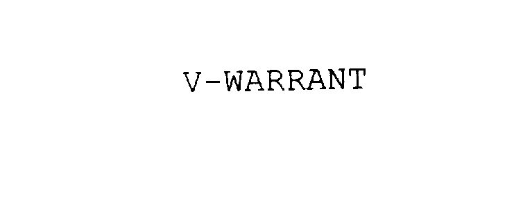 Trademark Logo V-WARRANT