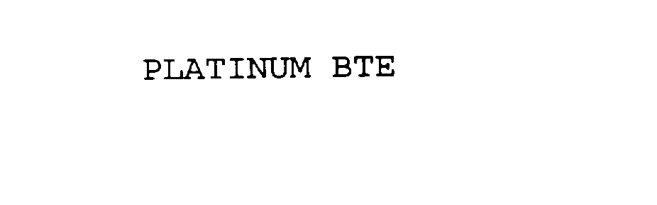Trademark Logo PLATINUM BTE