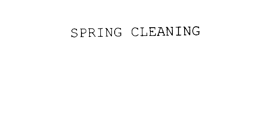  SPRING CLEANING