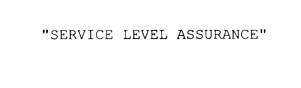  &quot;SERVICE LEVEL ASSURANCE&quot;