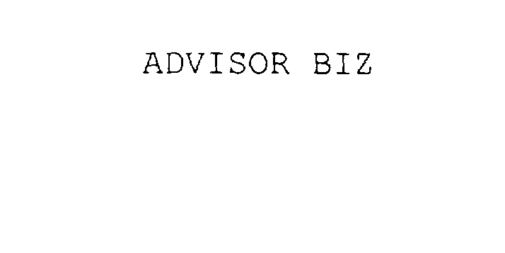 Trademark Logo ADVISOR BIZ