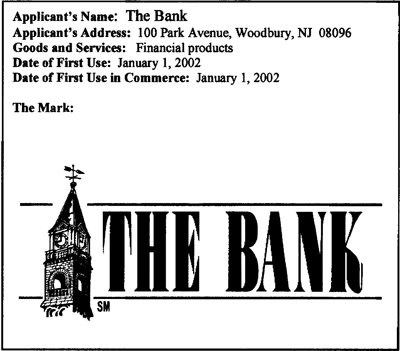  THE BANK
