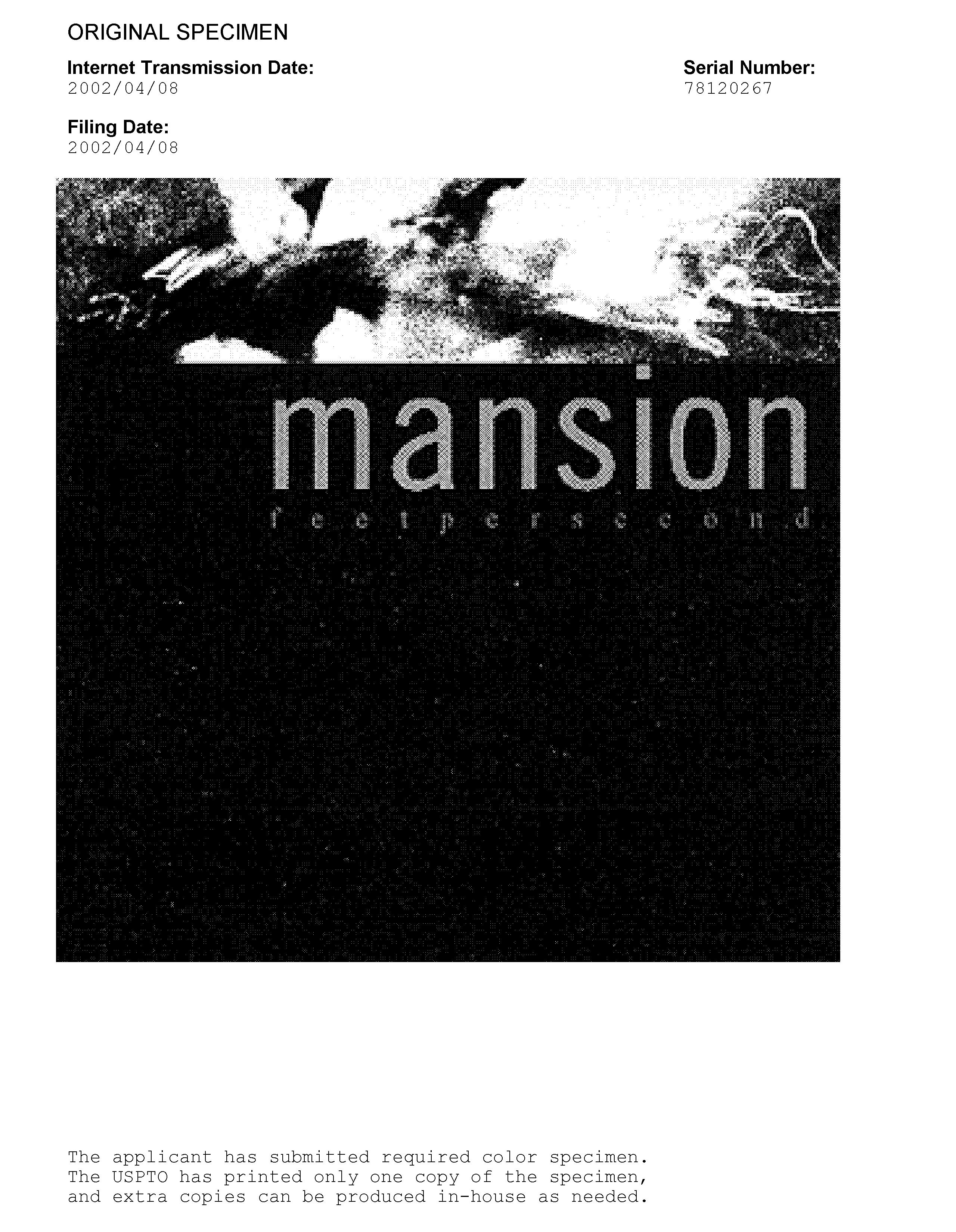 Trademark Logo MANSION