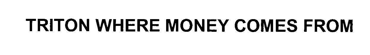 Trademark Logo TRITON WHERE MONEY COMES FROM