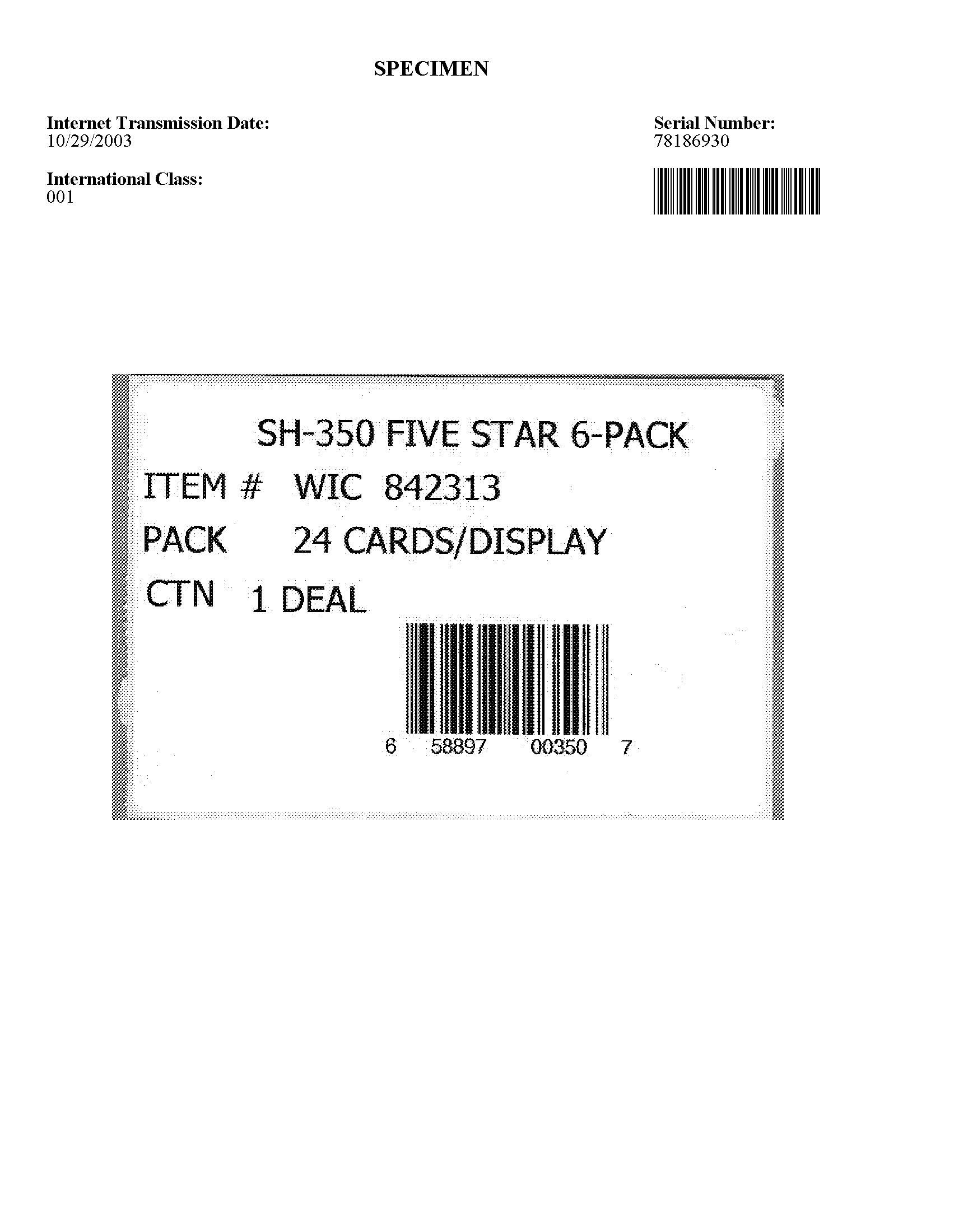 Trademark Logo FIVE STAR