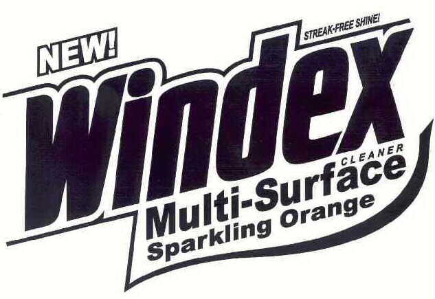  NEW! WINDEX MULTI-SURFACE SPARKLING ORANGE CLEANER STREAK-FREE SHINE