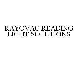  RAYOVAC READING LIGHT SOLUTIONS
