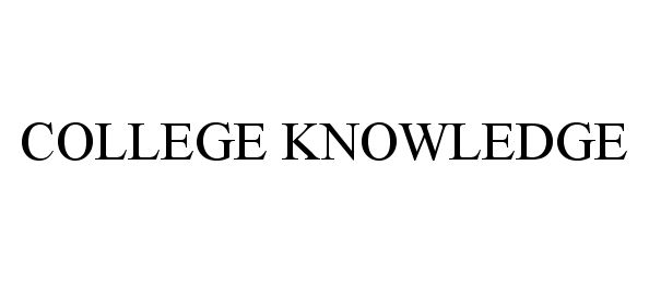 Trademark Logo COLLEGE KNOWLEDGE