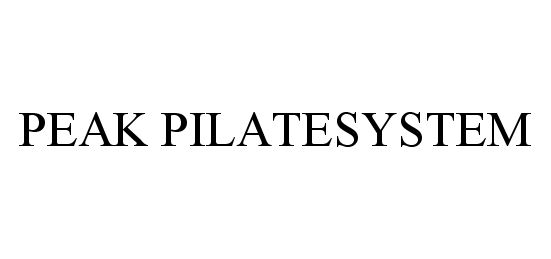  PEAK PILATESYSTEM