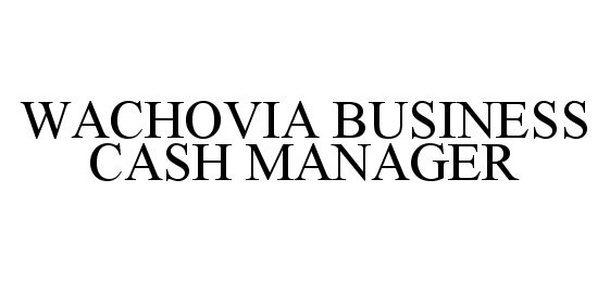  WACHOVIA BUSINESS CASH MANAGER