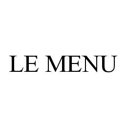  LE MENU